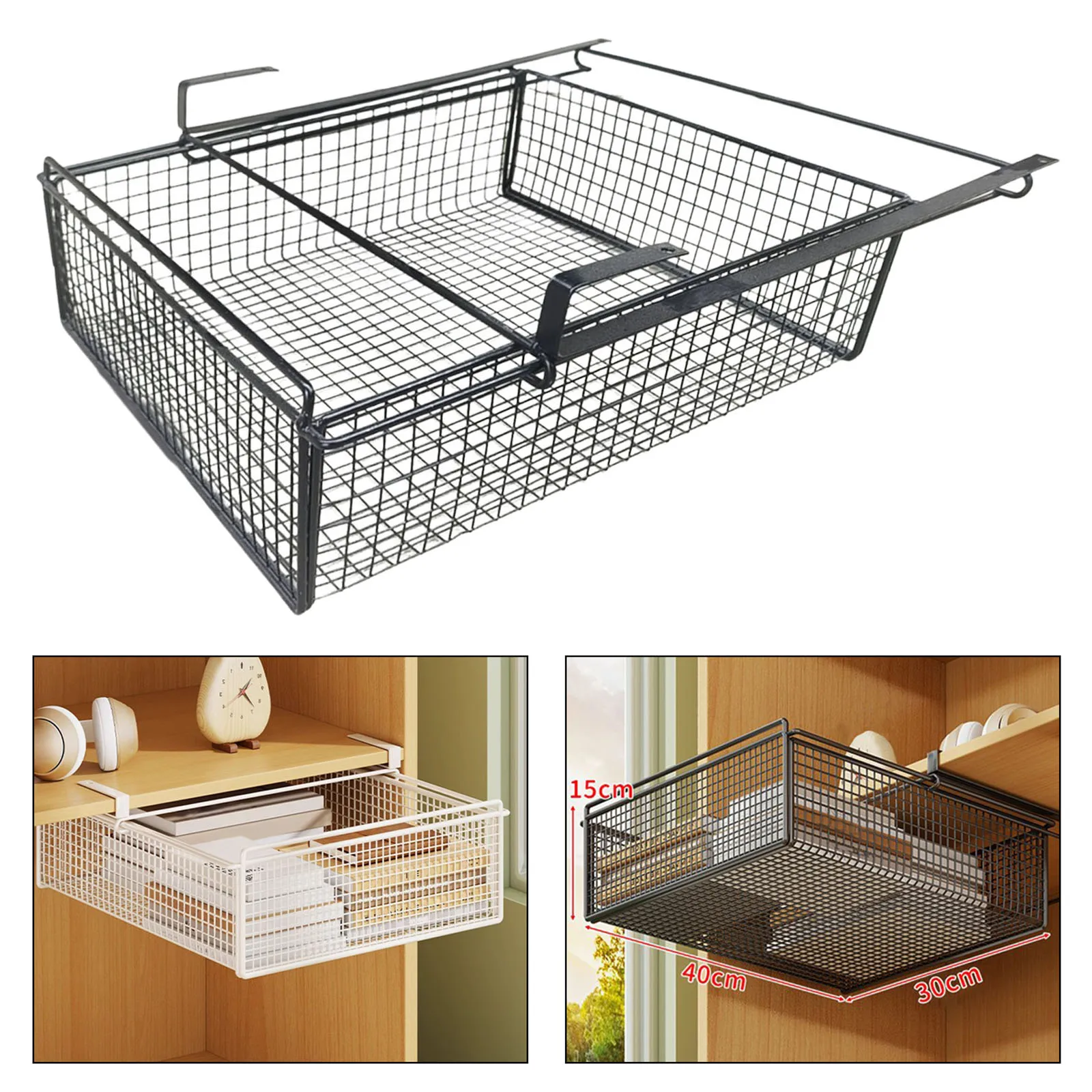 Hanging Pullout Drawer Basket Clothing Pull Out Drawer Organizing Storage Bin Storage Basket for Bathroom Household Living Room