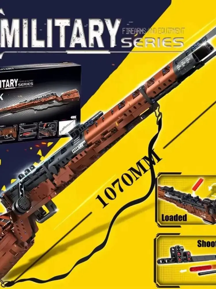 Klasyczny zestaw do budowy karabinu snajperskiego typu bolt action, historyczny model militarny z funkcjonalną mechaniką, projekt STEM, dla dorosłych kolekcjonerów. — 2