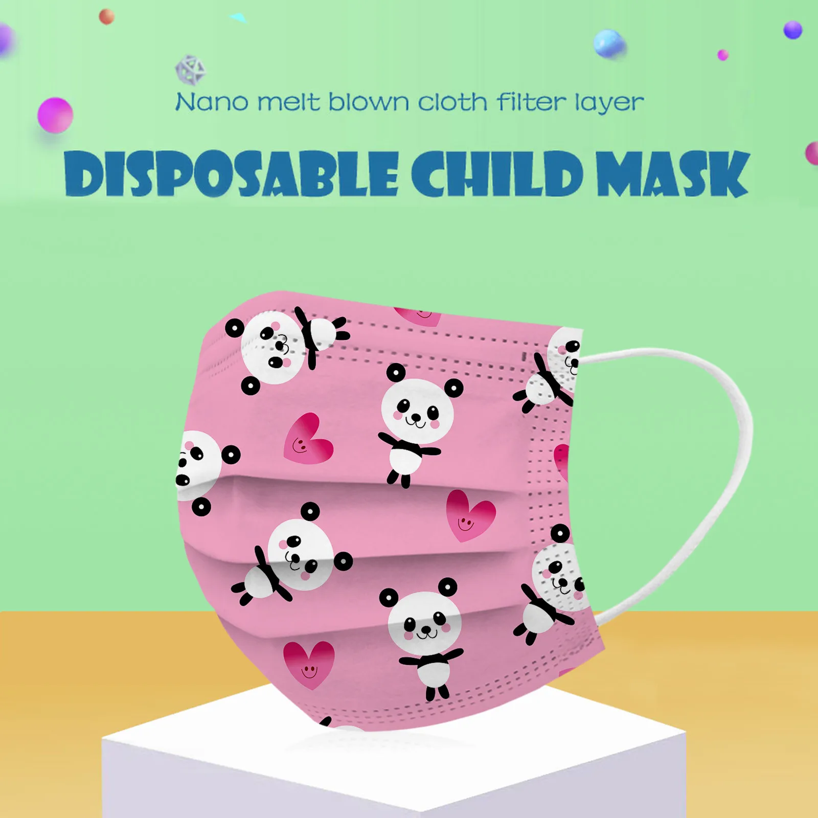 Kids Children\'s Mask Disposable Face Mask Industrial 3Ply Ear Loop 50PCS Mask Outdoor Dust-Proof Face Protective Mask Disposable