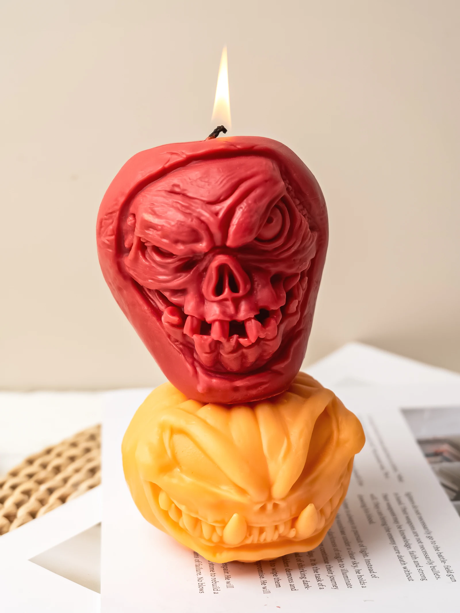 Halloween Skull Pumpkin Silicone Molds Apple Monster Candle Making Supplies Terror Pumpkin Face Plaster Resin Mold Party Decor