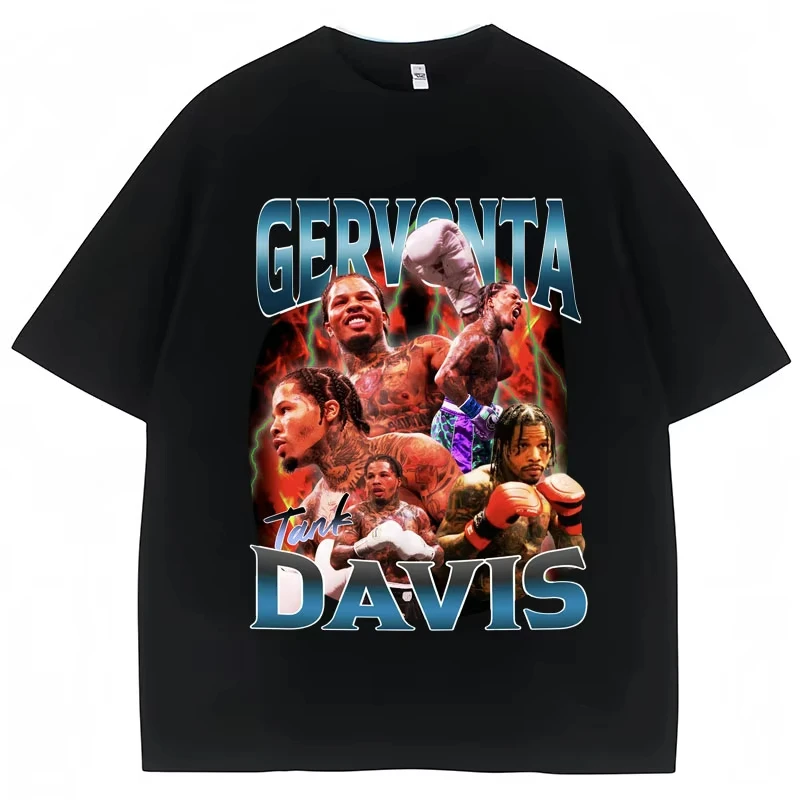

Майка Gervonta Davis, женская винтажная футболка в стиле Харадзюку, хип-хоп, свободные винтажные футболки для бокса, футболка из 100% хлопка, уличная одежда