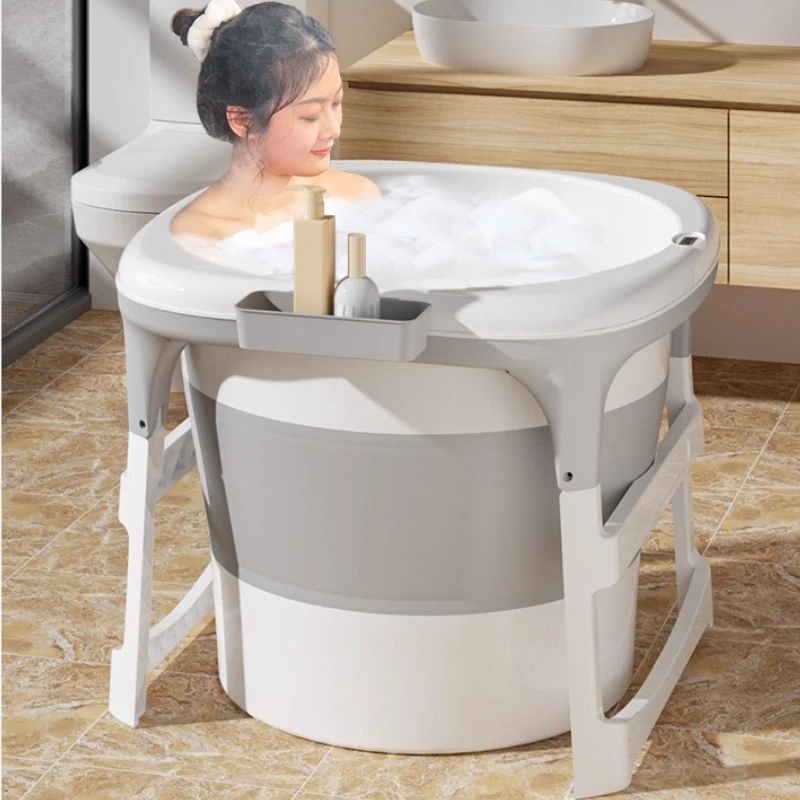 

‌Foldable Portable Bathtub, Insulated Deep Soaking Tub, Digital Display Spa Basin, Quick Setup Bath Pool for Home Adults