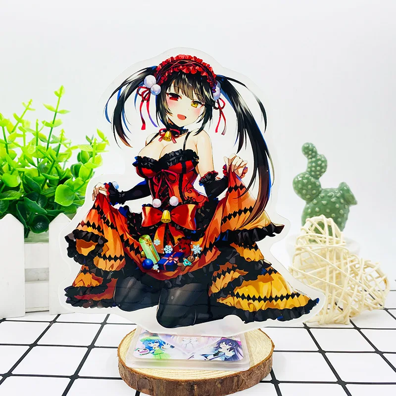 Japan Anime DATE A LIVE Figures Tokisaki Kurumi Acrylic Stands Himekawa Yoshino Character Model Plate Desk Decor Standing Sign