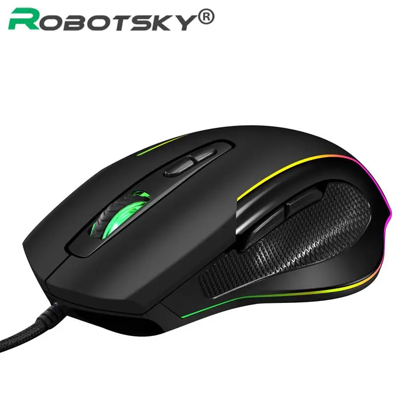 Wired Gaming Mouse LED 6400 DPI USB Computer Mouse Gamer RGB Mice X7 Silent Mause With Backlight Cable For PC Laptop