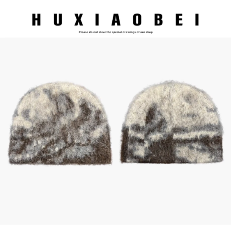 الاتجاه الكوري مختلط اللون البلوز محبوك قبعة الخريف والشتاء في الهواء الطلق الدافئة سدادات حماية الأذن الجمجمة قبعة قبعات للرجال والنساء