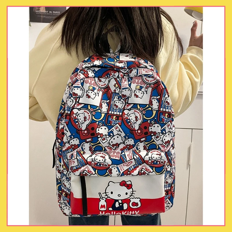 

Sanrio Hello Kitty Bags Y2K Millennium Girl PU Luxury Backpack Women Cartoon Embroidery Aesthetic Shoulder Bag Fashion Backpacks