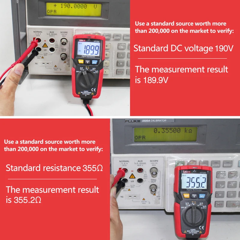 UNI-T Pocket Digital Multimeter UT125C 600V AC DC Multimetro Voltmeter Ammeter Capacitor Tester Frequency Meter