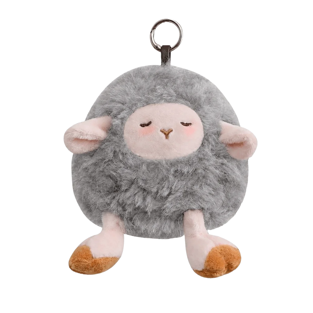 Cute Fluffy Plush Sheep Keychain Hanging Charm Decoration Lamb Ornaments Soft New Year Sheep Doll Key Decor
