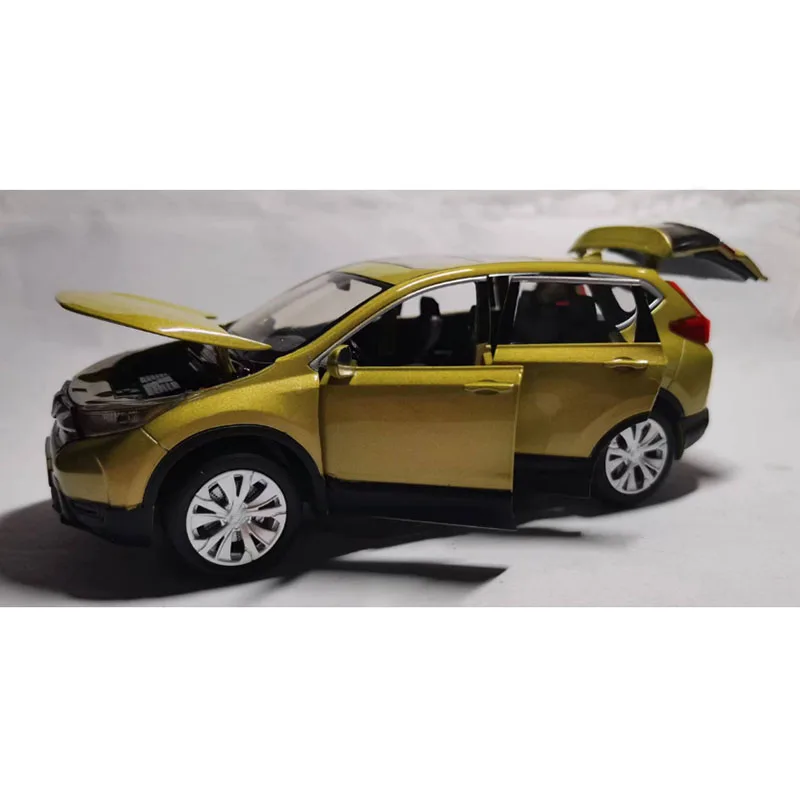 JKM1:32 CRV SUV Alloy Car Model Diecasts &Toy Vehicles Metal Car Pull Back High Simulation Sound Light Collection Kids