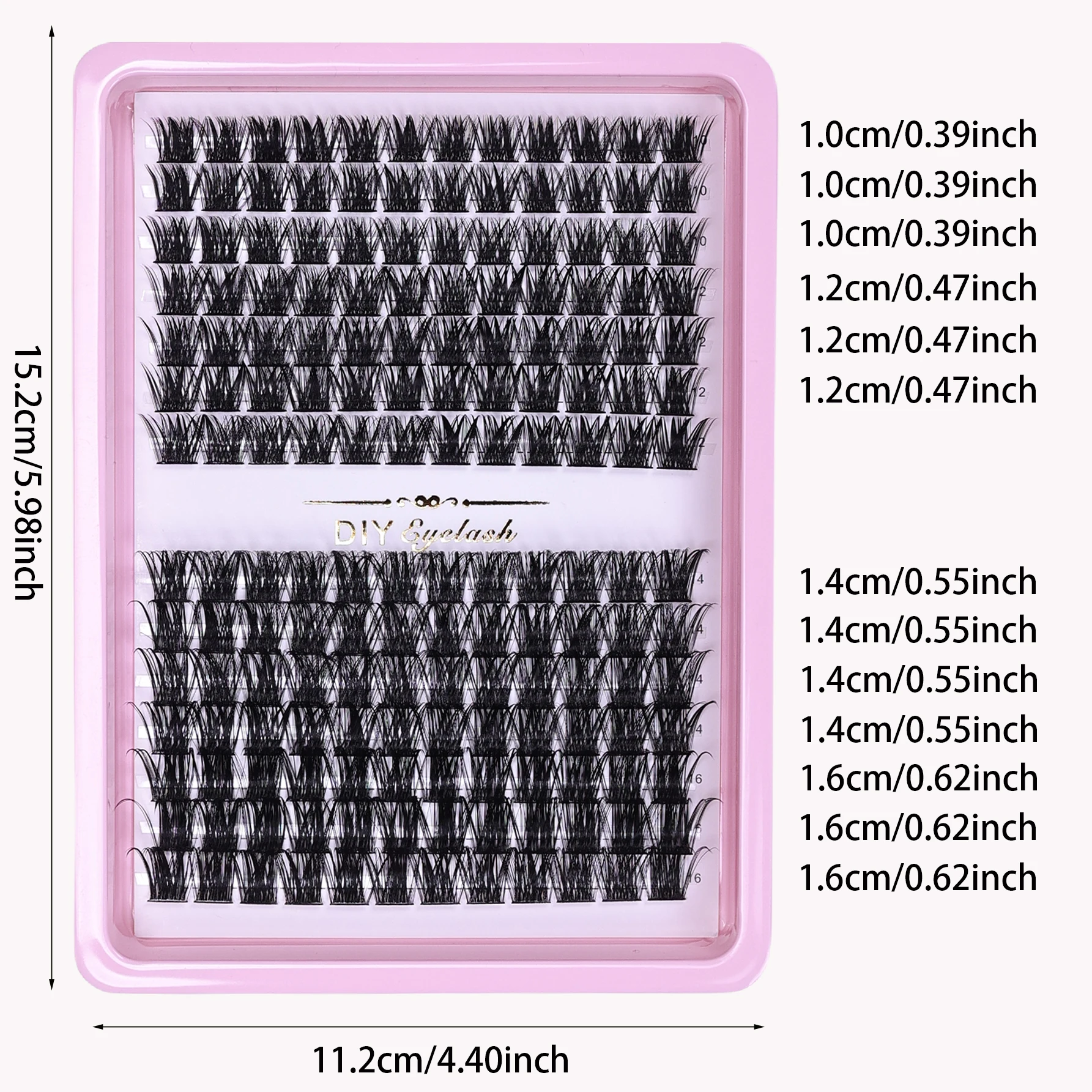 Wimpernbüschel 168 Stück 10-16mm D-Curl Wispy Einzelwimpernverlängerungen Natürlicher Flauschiger Look DIY Wimpernverlängerung für den Alltag – Detail 4