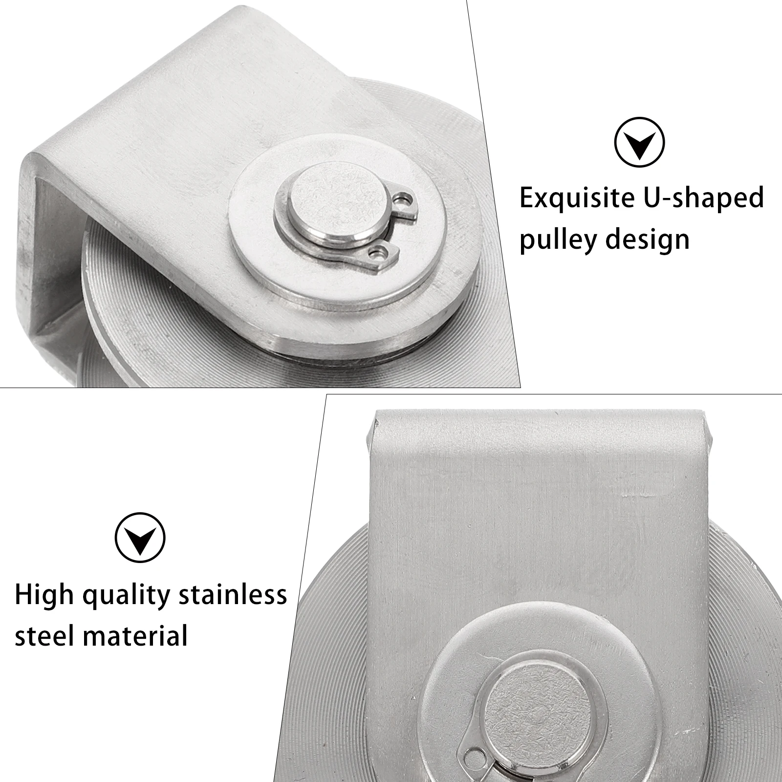 

Stainless Steel Single U-Groove Swivel Pulley Durable Load Bearing Lifting Wheel Replacement For Sliding Rail Applications High