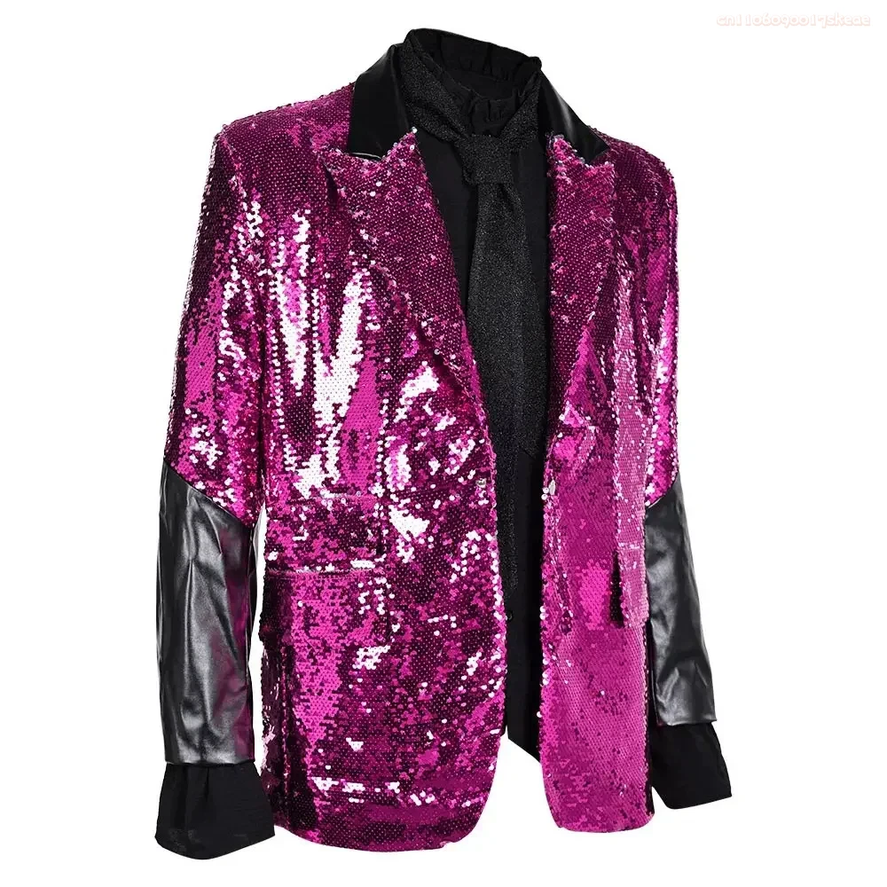 Punk The Ghosts Cosplay Coat Costume Adult Suit Band Ghost Top Hip Hop Rock Jacket Halloween Carnival Sequin Clothing