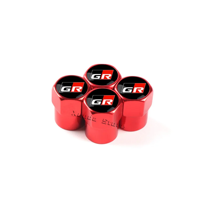 4Pcs Car Wheel Tire Valve Stem Caps Air For GR Sport Yaris 86 Corolla Camry Hilux Supra C-HR Highlander RAV4 Tyre Accessories