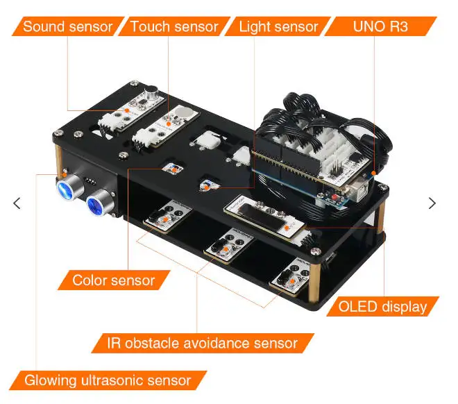 ذراع روبوتية من hiعجب xArm UNO مع عدة مستشعر تطوير ثانوية من Arduino