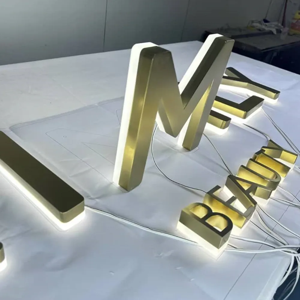 Custom Metal Letters Signs - 3D Illuminated LED Light Up Letters, Waterproof Business Shop Sign, Durable & Bright!