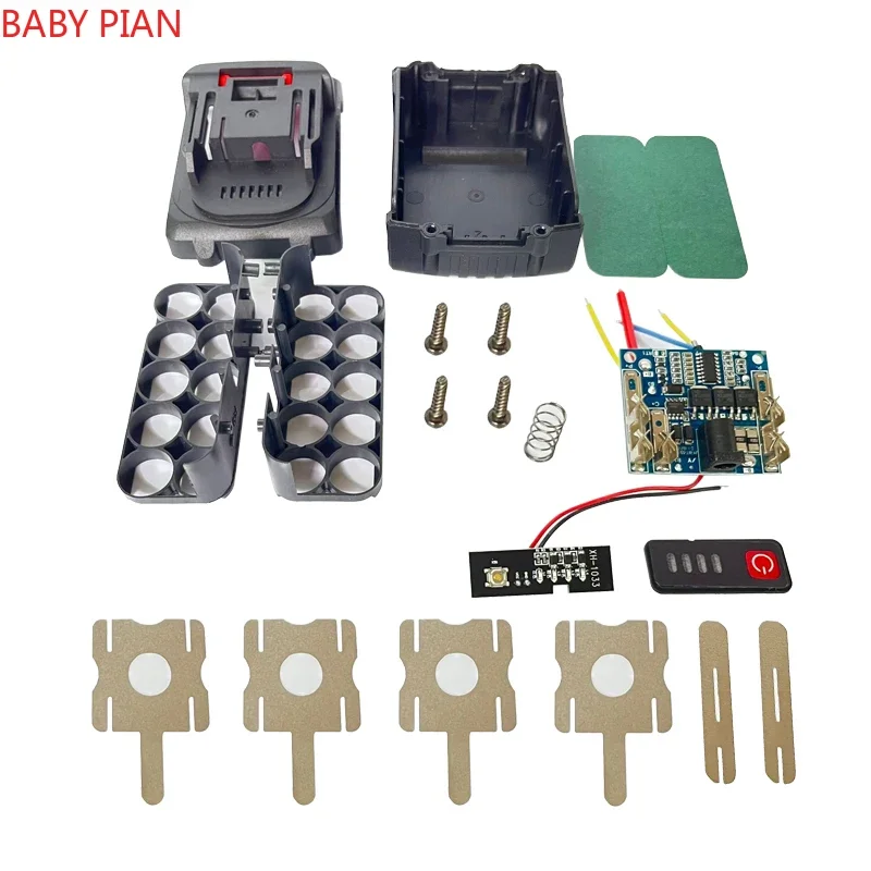 18V 21V 18650 Battery Power Tools Battery Kit Case Holder BMS Wireless Power Tools 18V 21V  Batttery Kit Electric Drill Wrench