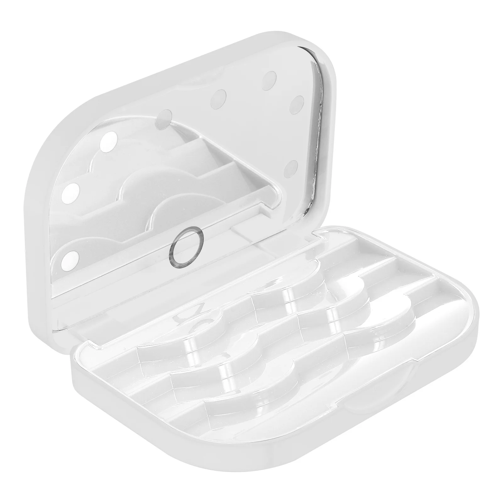Caixa de armazenamento de cílios postiços led compacto flip top organizador de cílios portátil caso espelho para uso diário pessoal do salão de maquiagem e