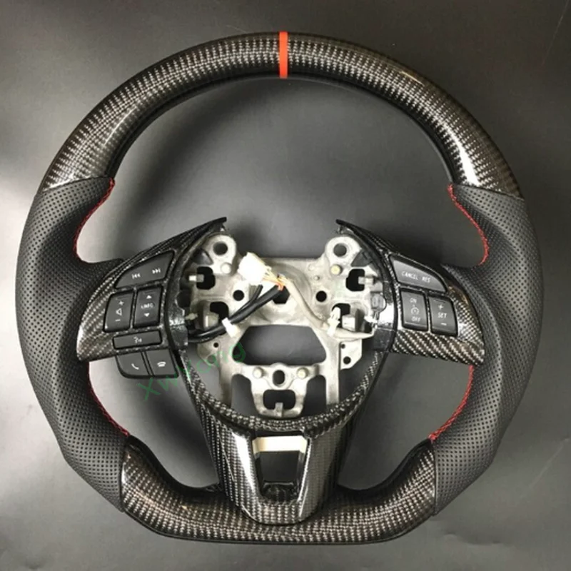 100% Carbon Fiber/Leather Steering Wheel For Mazda 3 Axela Mazda 6 CX-4 CX-5