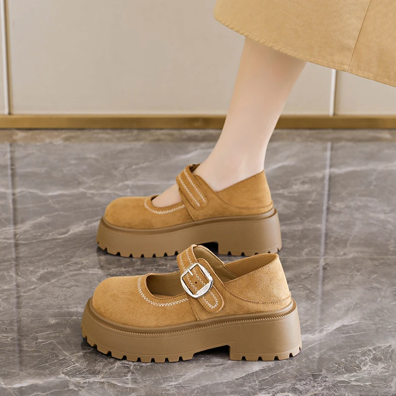 Versatile Mary Jane Soft Cushion Eases Foot Pressure, Breathable Height Lift Wear-resistant for Quick Daily Outfit Mixing