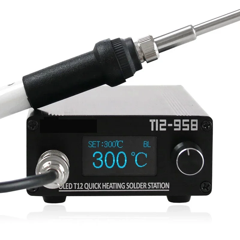 

T12-958 Mini Intelligent Soldering Station 1.3 " STM32 OLED Digital Adjustable Quick Heating Solder Iron Portable Welding Tool