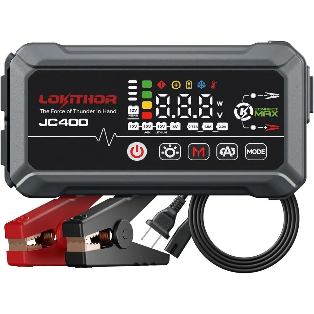 

9-in-1 2500A 12V Portable Jump Starter, Gas/Diesel Vehicle Booster, 6V/12V Battery Maintainer, Charger, and Desulfator