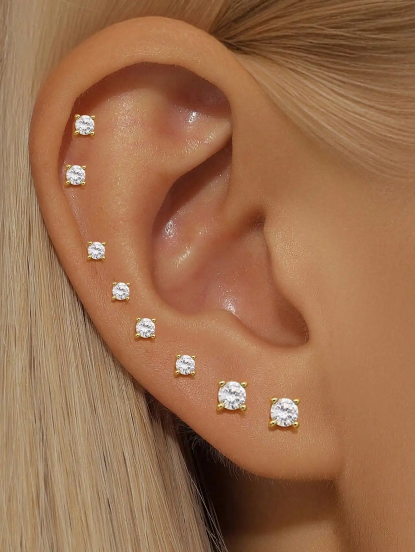 Gold Plated Cz Stud…