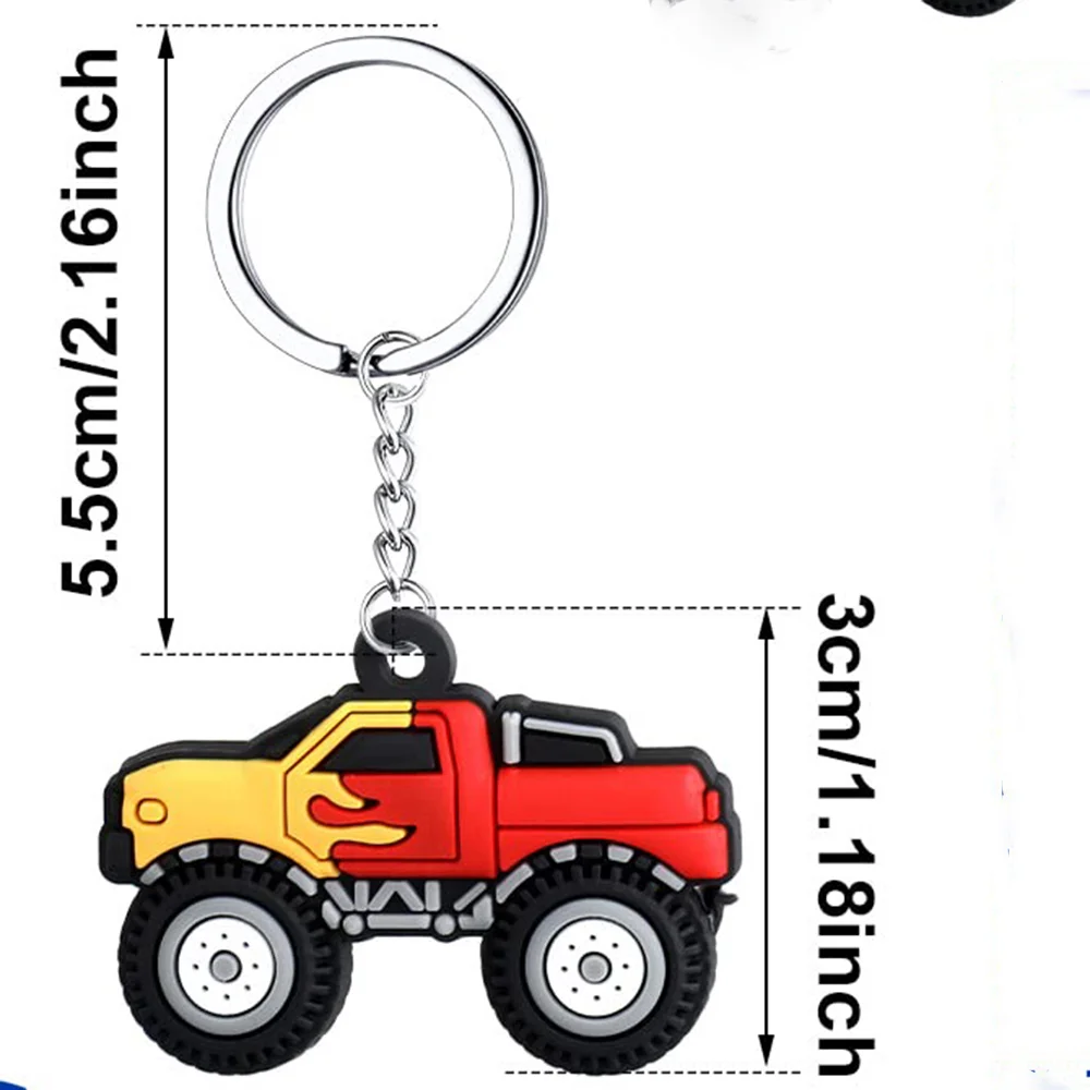 12 Stück Rennwagen-Geburtstagsgeschenke, Monster-LKW-Schlüsselanhänger für Kinder, Auto, Geburtstag, Mottoparty-Dekorationen – Detail 4