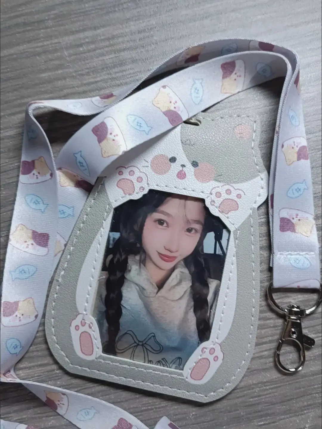 INS Style Cat Shape Hollow Transparent Card Holder Cute Lanyard Card Case for Bus Student ID Badge Holder