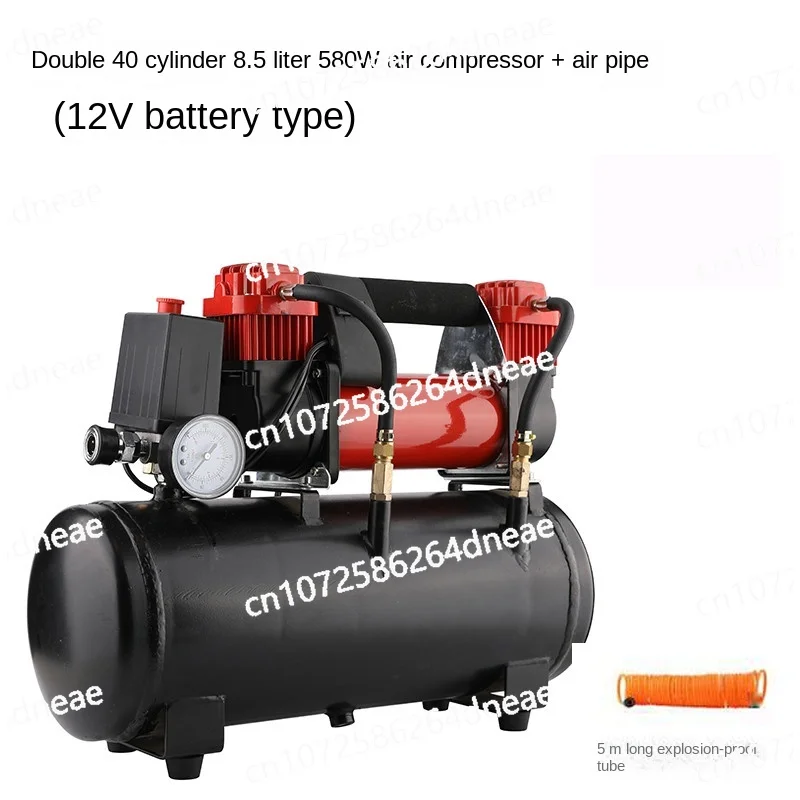 Loaded air pump with air tank 12V mini air compressor small 220v household electric car pump portable