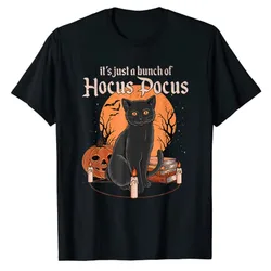 Bunch of Hocus Pocus Cat T-Shirt Halloween Costume Gift Gothic Style Ye2k Tops Black-Cat Lover Clothes Streetwear Outfits