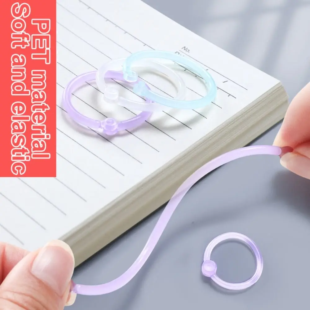 DIY Binder Ring 15/20/25mm Multi-Function Loose Leaf Paper Buckle Plastic Loose Leaf Paper Fixing Clip School Office