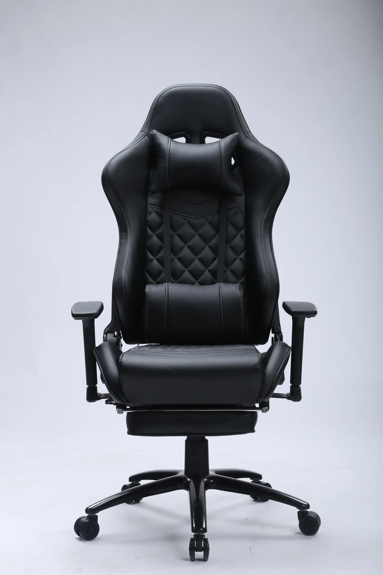 Heavy Duty Gaming Chair with Footrest and MassageHigh Back Racing Computer Chair with Adjustable Linked Armrest, PU Leather