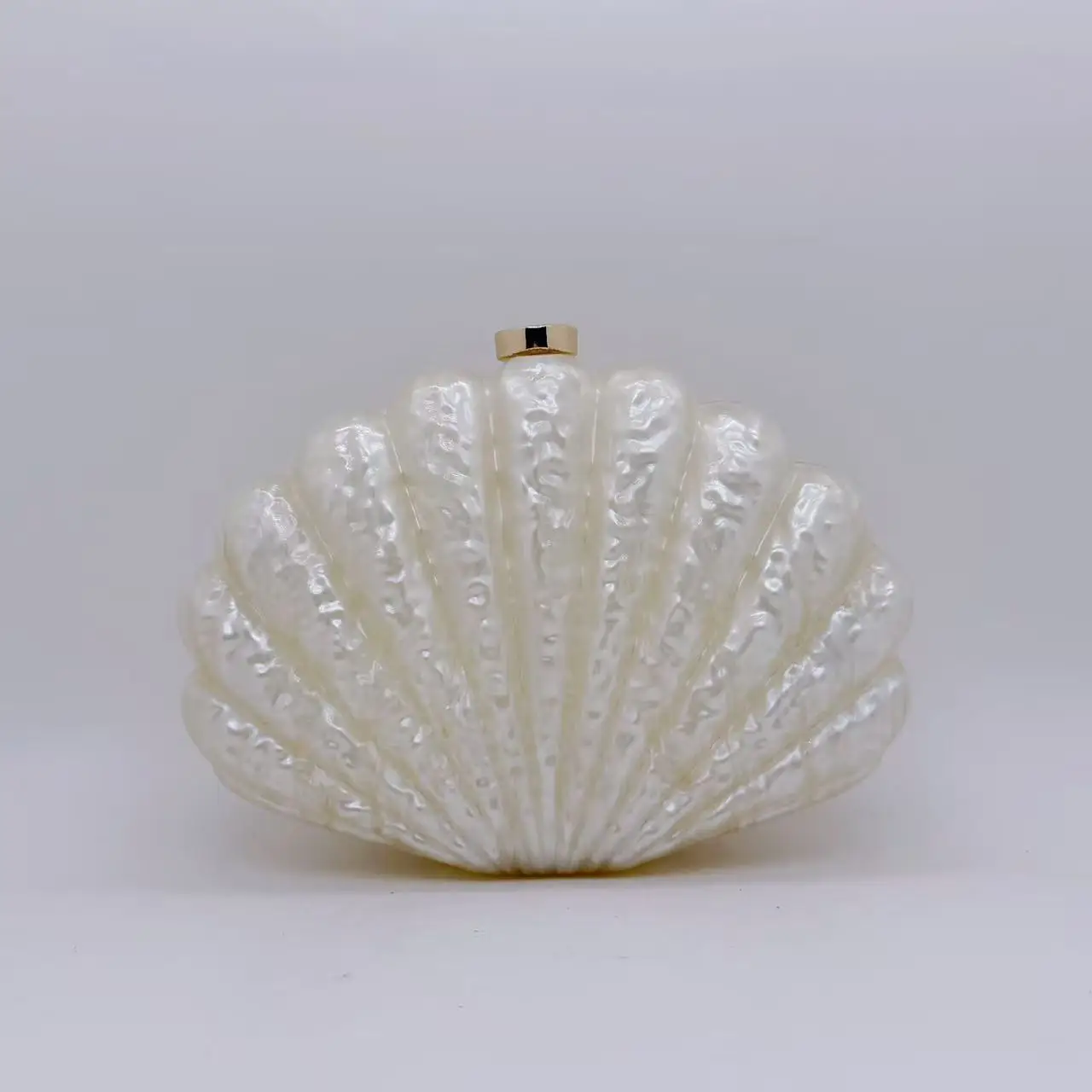 

Fanshaped Shell Evening Bag New Soft French Wedding Bride Party Gathering Bag Chain Single Shoulder Crossbody Ladies Bag