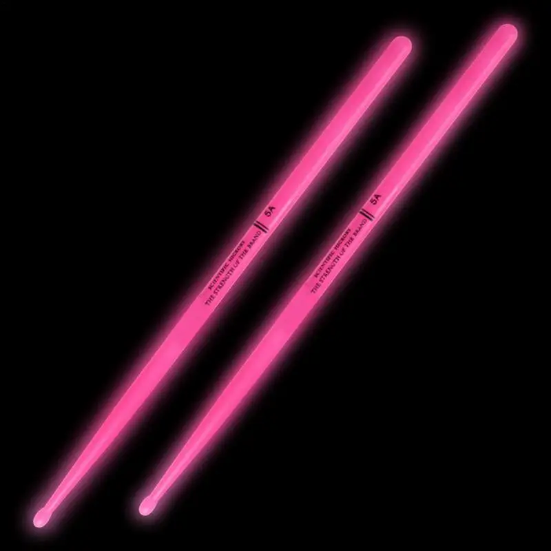 Glow Drumsticks Fluorescent Bright Drum Sticks Soft And Lightweight Glow In The Dark Drumsticks For Drummer Adults