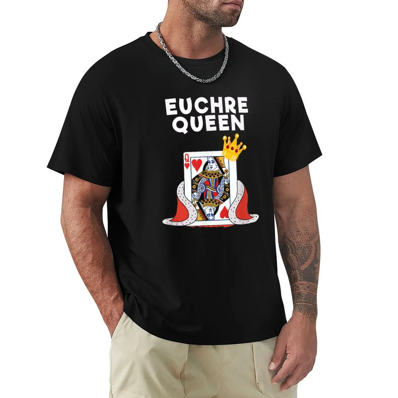 

Euchre Queen Card Game Player, Funny Euchre Gamer Gift T-Shirt boys whites Blouse heavyweight t shirts for men