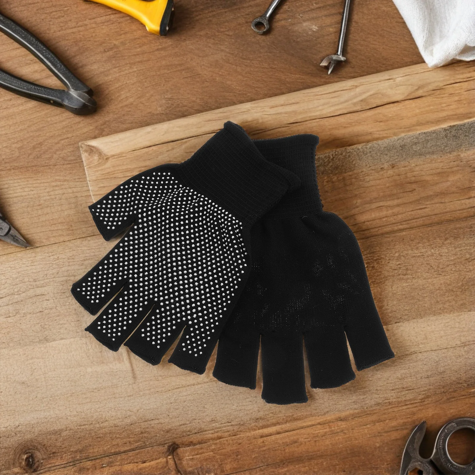 

5Pairs Half Finger Work Gloves Non-Slip Winter Warm Gloves for Men Women Touchscreen Friendly Driving Cycling Hiking Tasks