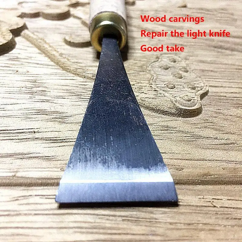 Wood Engraving Chisel Flat Blade Hardwood Handle Hand Forged Carving Knife Woodworking Hobby Art Craft Making Tools