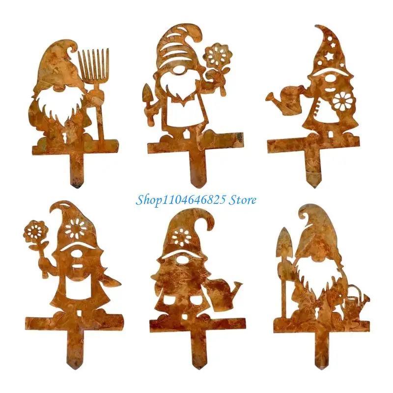 

Aged Look Metal Dwarf Sculpture Porch Ornaments Christmas Yard Art Weather Proof