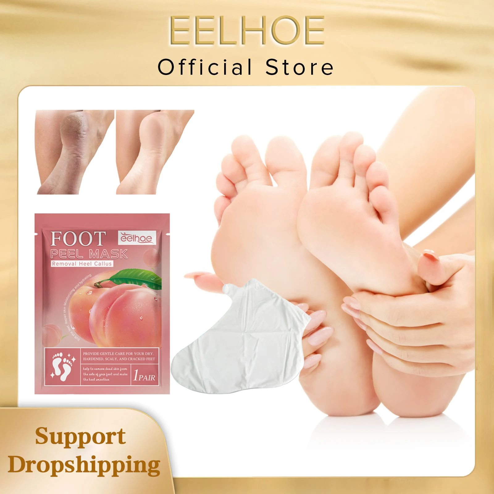 Foot Peel Mask Remove Dead Skin Heel Callus Foot Peeling Exfoliation Scrub Anti Cracked Nourishing Smooth Exfoliating Foot Mask