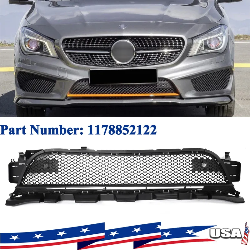 

Сотовая центральная решетка для Mercedes Benz CLA W117 2013 2014 2015, нижняя решетка переднего бампера, замена для A1178852122