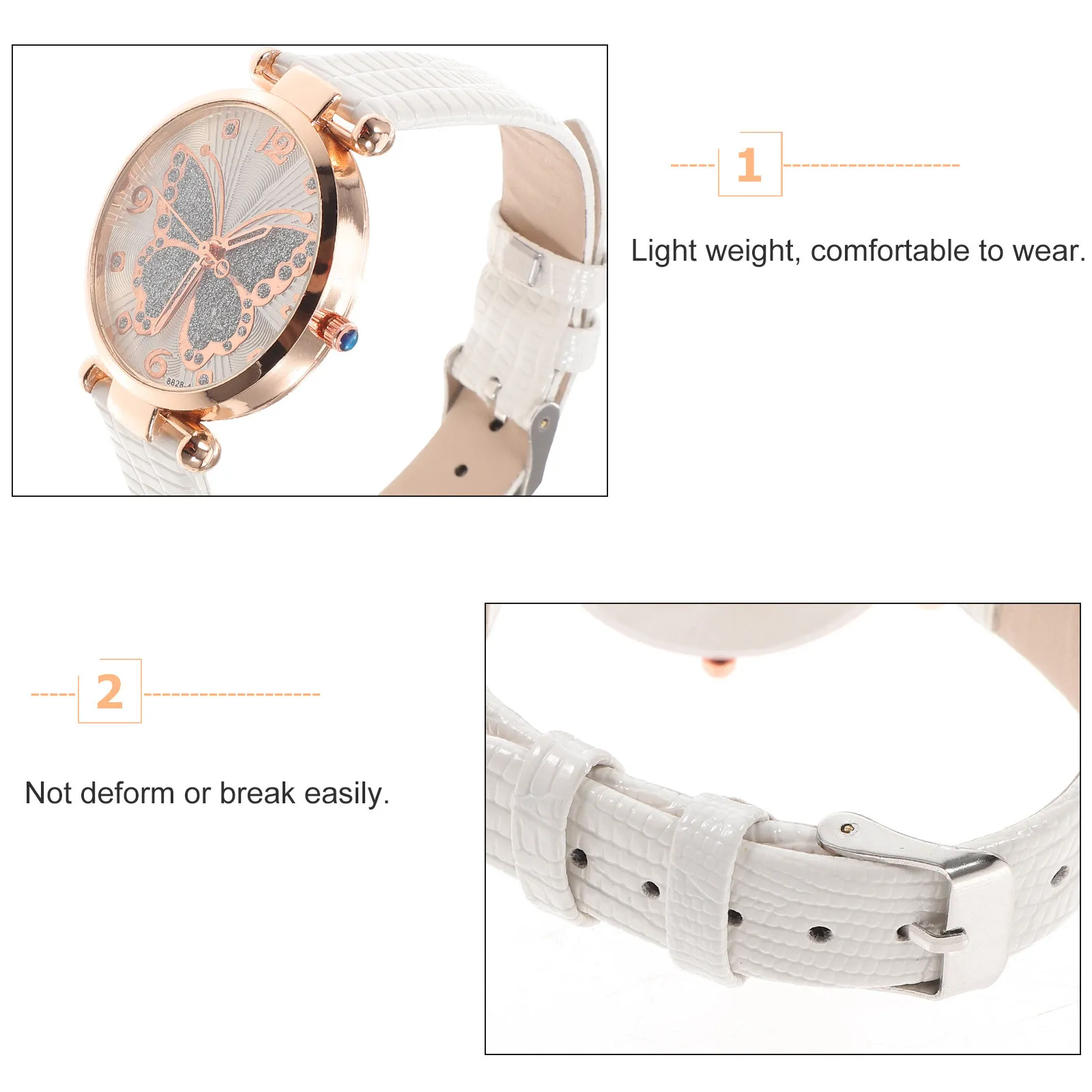 Butterflies Design Women Wrist Watch Lightweight Elegant Casual Watch Ornament Daily Wear Stylish Wristwatch Portable