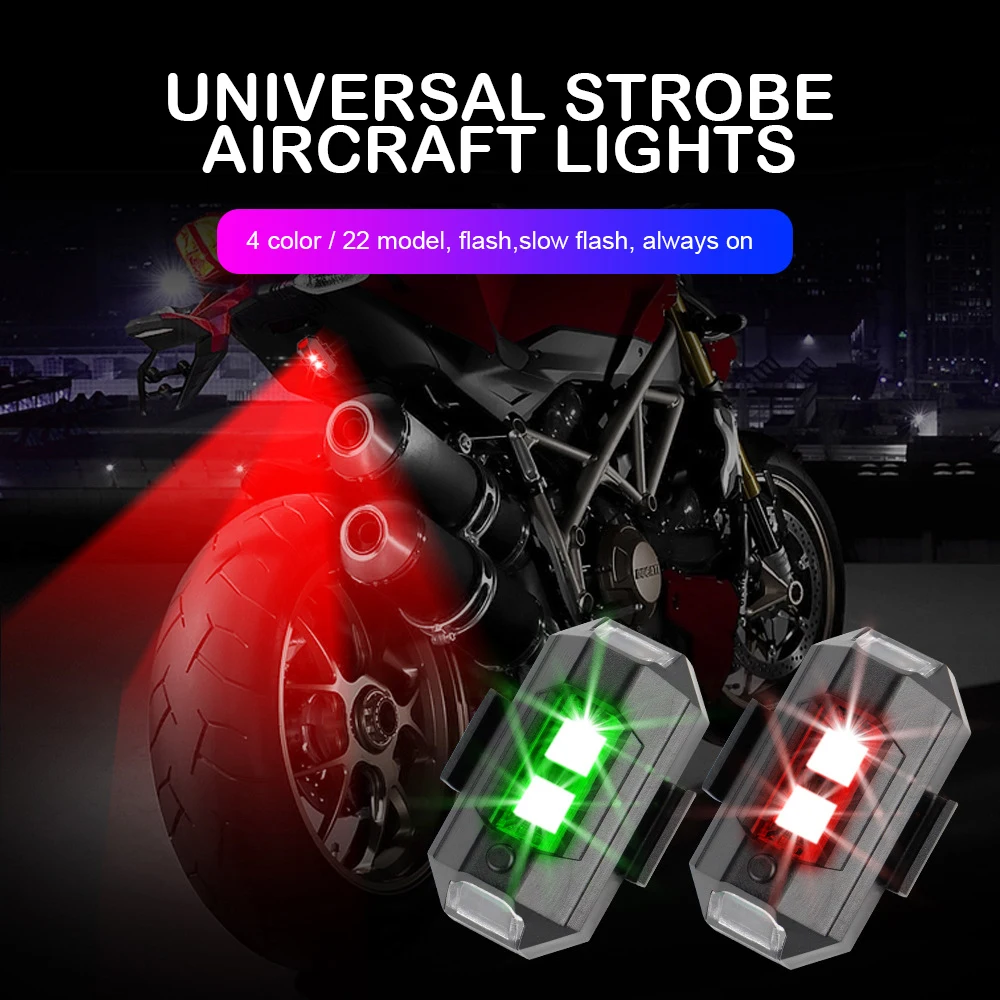 

Универсальные светодиодные сигнальные огни для мотоцикла, 7 цветов, мини-USB, стробоскоп для дрона, велосипед, самолет, ночной мигающий индикатор указателя поворота