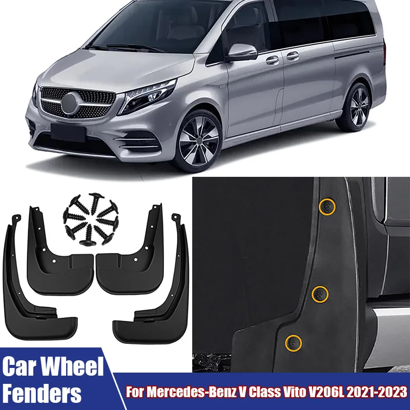 

Car Wheel Fenders With Accessories Front, Rear Protection Wheel Mudguards Mud Fit For Mercedes-Benz V Class Vito V206L 2021-2023