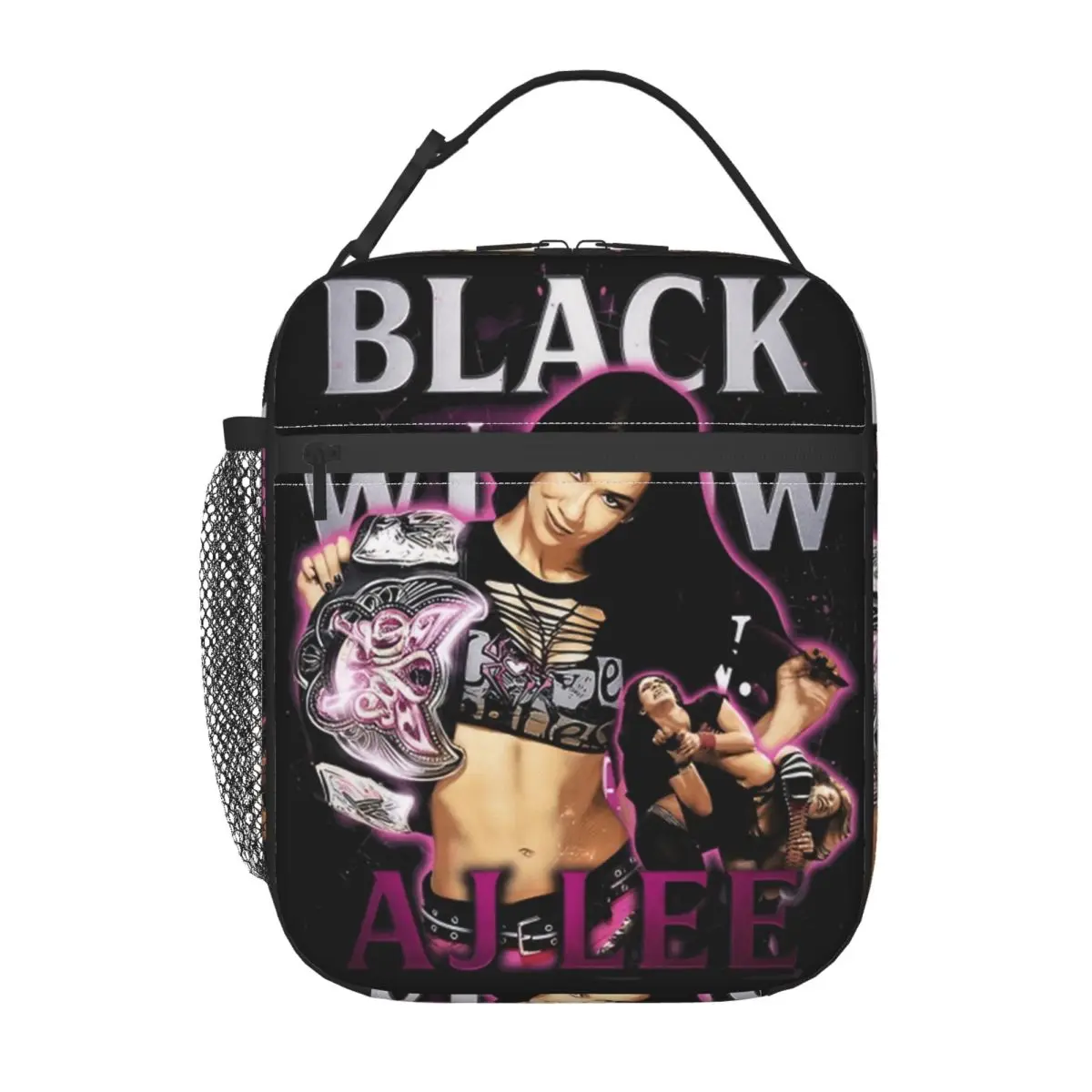 AJ Lee الأرملة السوداء تشكل معزول حقيبة الغداء حقيبة للحفاظ على البرودة قابلة لإعادة الاستخدام قدرة عالية حمل علب الاغذية الغذاء حقيبة مكتب السفر #3