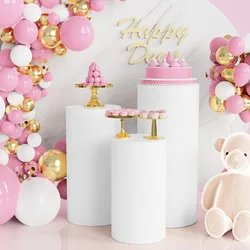 3Pcs Cylinder Plinth Stand Pillar Covers Decorative for Party Engagement Thanksgiving light Wedding Decoration Props