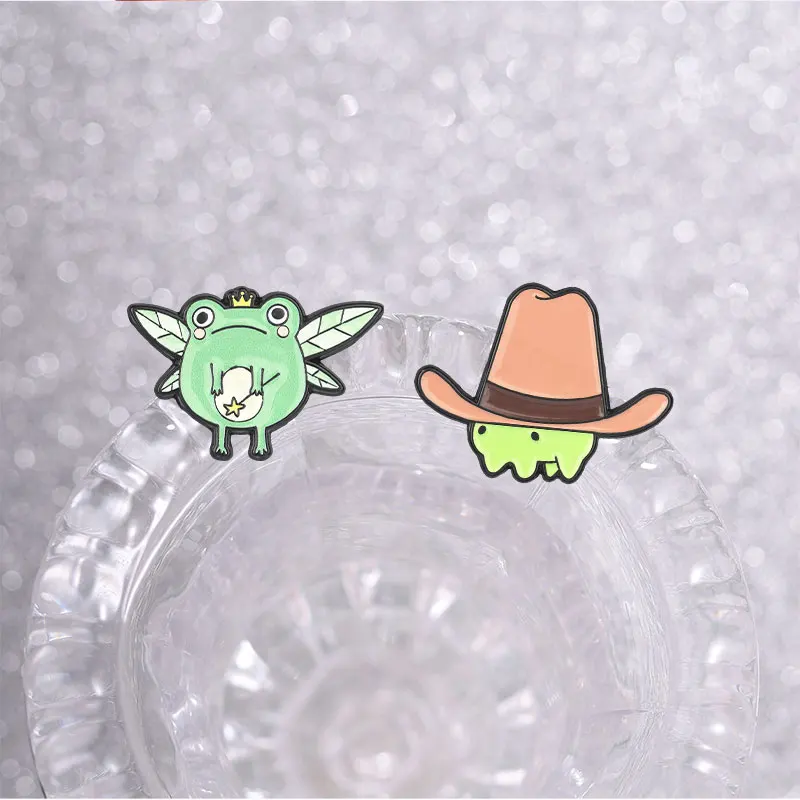 11styles Kawaii Ferret Enamel Pins Fairy Frog Cowboy Capybara Brooch Cat Panda Coffee Lapel Badge Jewelry Gift For Friends