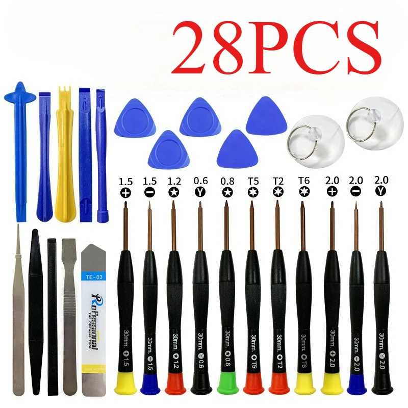 28 in 1 Mobile Phone Repair Tools Disassemble Repair Set for iPhone Screwdriver Combination Skid Multi Function Disassembly Kit