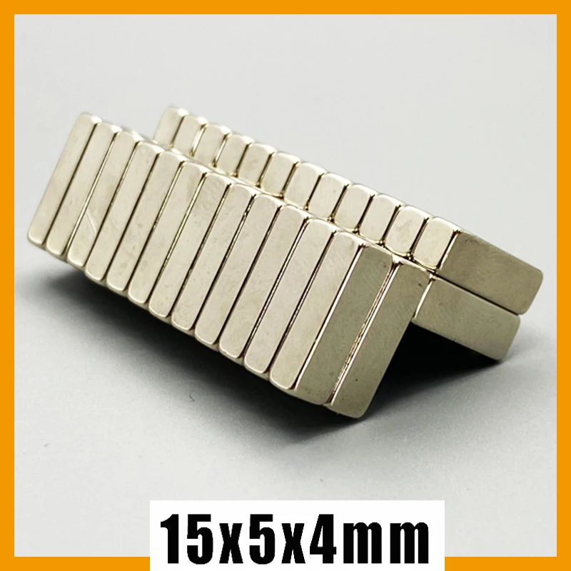 15X5X4mm 2/10/50/200pcs N35 NdFeB Strong Neodymium Block Square Magnet 15*5*4 Magnets Hardware Permanent Magnetic Materials