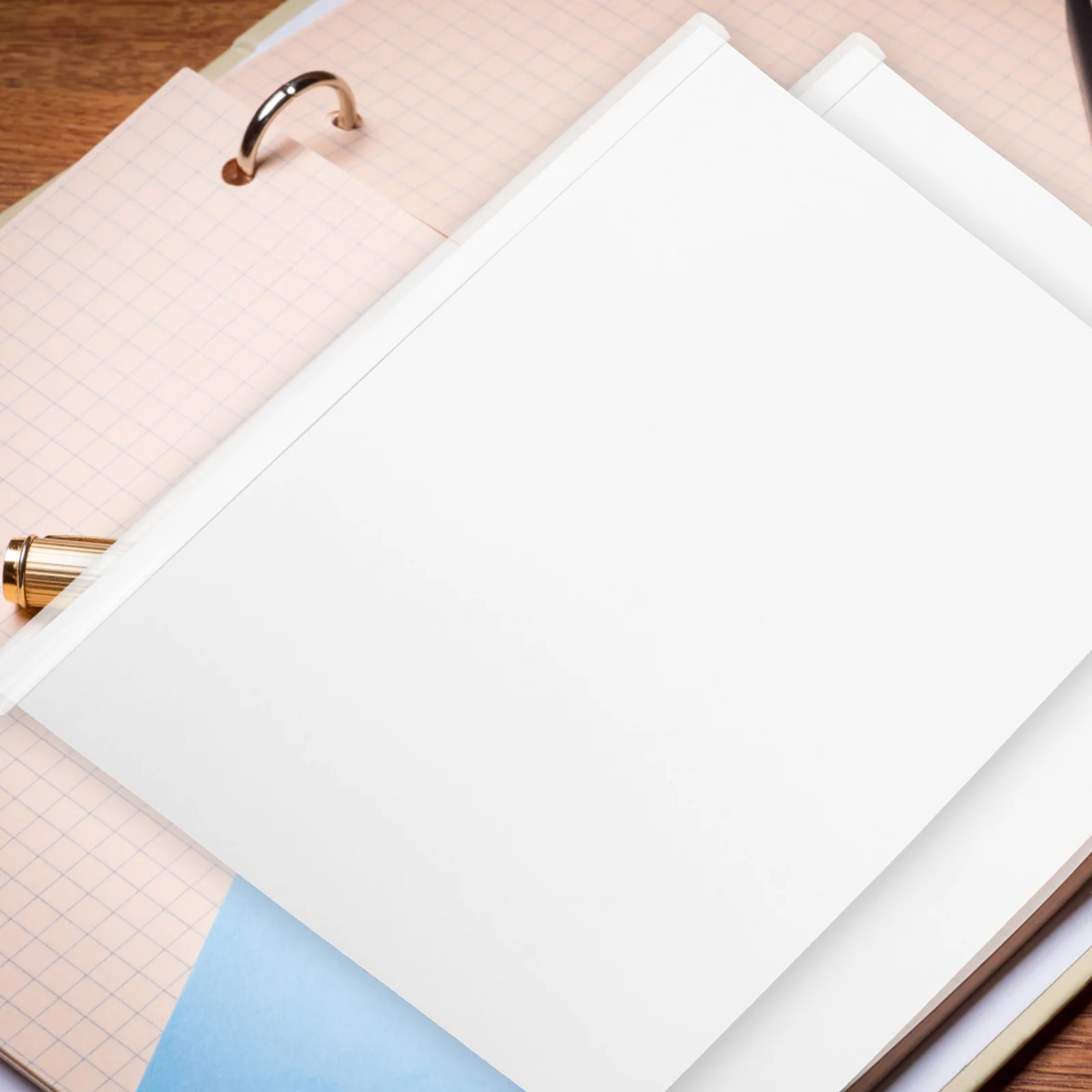 

10pcs Transparent Folder Loose Leaf Binder Binding Bars Plastic Slide Binders For Report Book Document Organization School