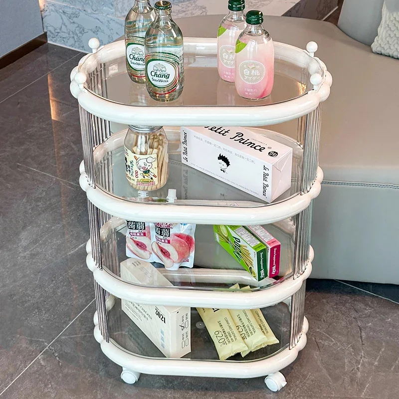 

Trolley Storage Rack For Home Living Room Floor Standing Wheels Movable Multi-layer Storage Rack Salon Furniture